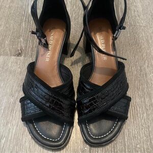 Donald J. Pliner Black Croc-Embossed Heels